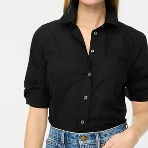 J. Crew Black Button-Up Blouse
